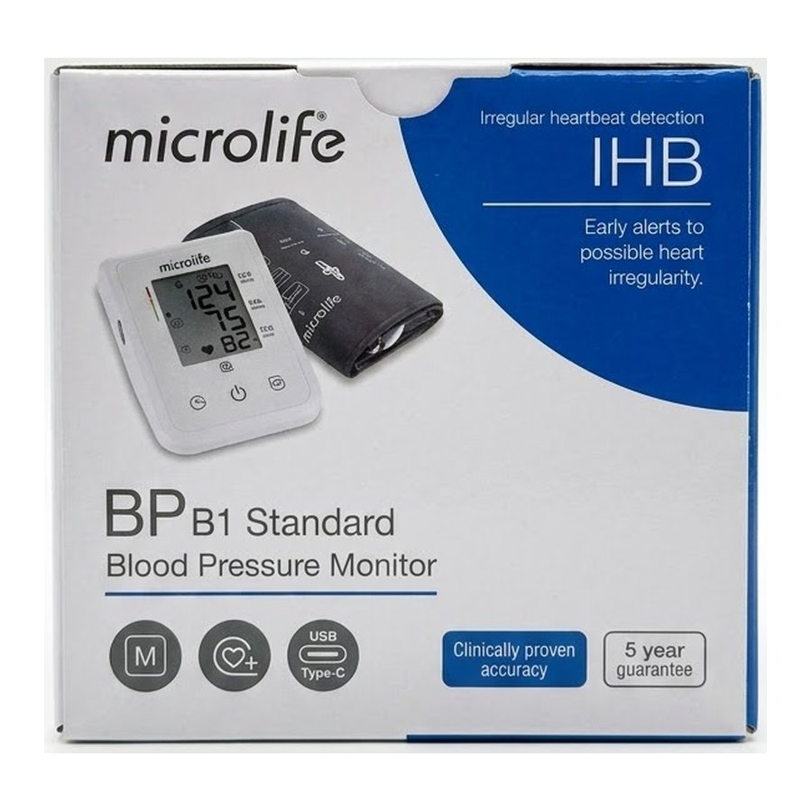 جهاز Microlife BP B1 Standard أوتوماتيكي لقياس ضغط الدم من أعلى الذراع